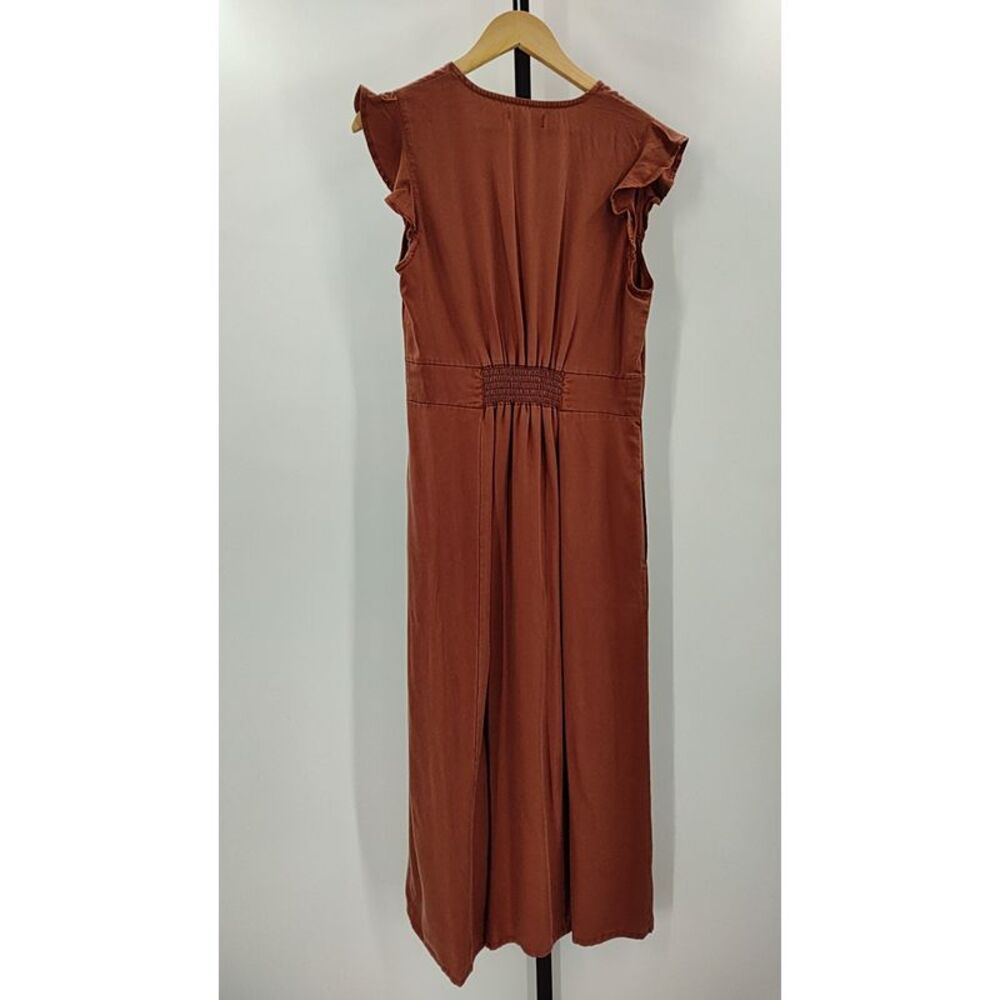 Quince Rust Brown Button-Front Midi Dress - Picture 3 of 3